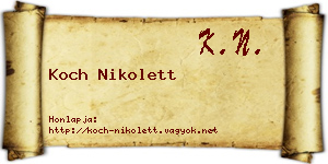 Koch Nikolett névjegykártya